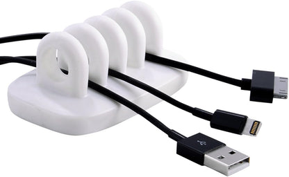 Cable Clip Holder Weighted Desktop Cord Management Fixture (Black)