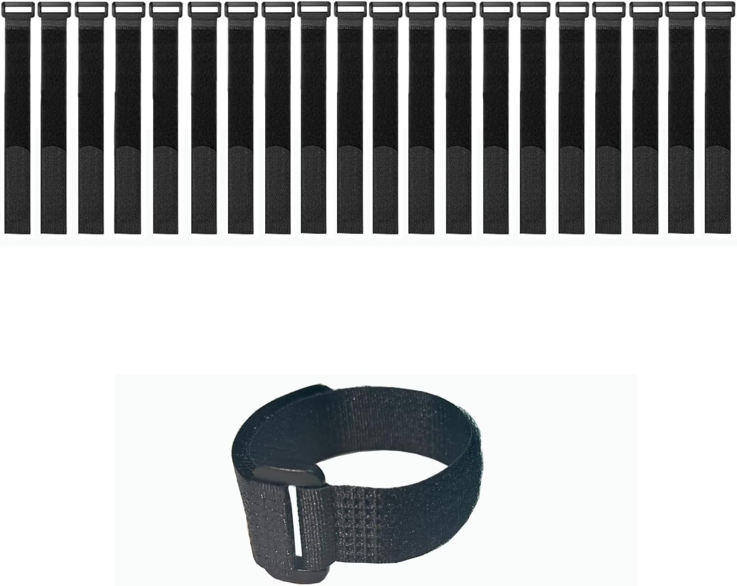 20 Pack (12 x 1 Inch) Reusable Fastening Cable Straps,Adjustable Multi-Purpose Hook and Loop Straps Nylon Cable Ties for Wire Cable Management Home Office Garage Outdoor Organization