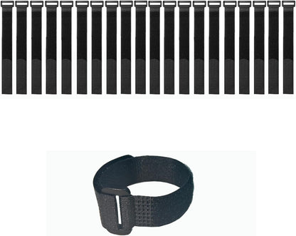 20 Pack (12 x 1 Inch) Reusable Fastening Cable Straps,Adjustable Multi-Purpose Hook and Loop Straps Nylon Cable Ties for Wire Cable Management Home Office Garage Outdoor Organization