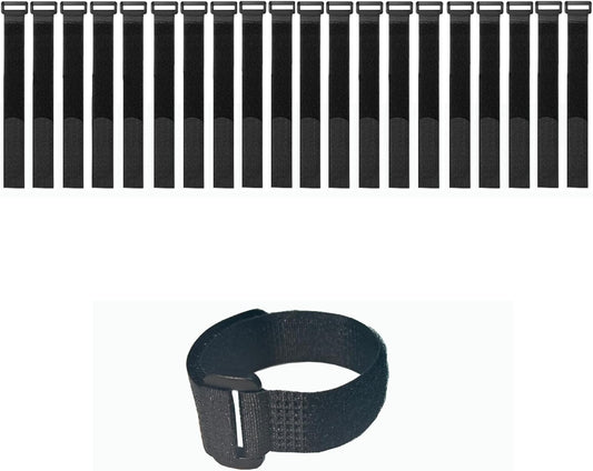 20 Pack (12 x 1 Inch) Reusable Fastening Cable Straps,Adjustable Multi-Purpose Hook and Loop Straps Nylon Cable Ties for Wire Cable Management Home Office Garage Outdoor Organization