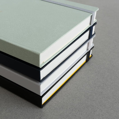 Maruman Mnemosyne Lined Notebook- Vertical A5, 5.83" x 8.27", 70 Sheets / 140 Pages, 7mm College Ruled With Center Line Journal, Perforated Pages & Wire-Bound to Lay Flat, Black, Made in Japan - Colors B