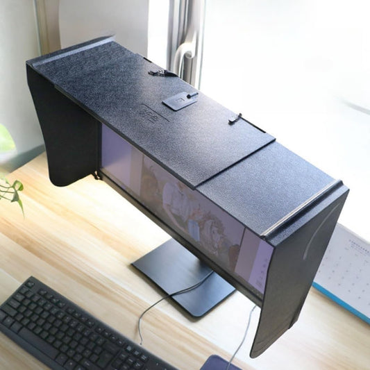 17–27 Inch Foldable Adjustable Monitor Hood | Privacy Sunshade (Fits 16.15–27.95in W/41–71cm, ≤14.17in H/≤36cm) | Not for Curved Monitors