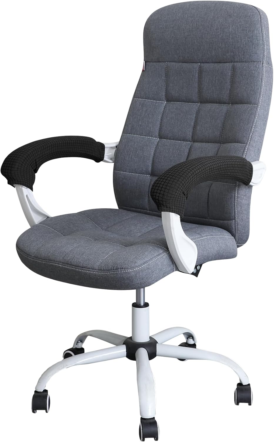 FORCHEER Office Chair Armrest Covers 12-15 Inch Velvet Elastic Black Arm Rest Covers for Desk Computer Chairs Washable