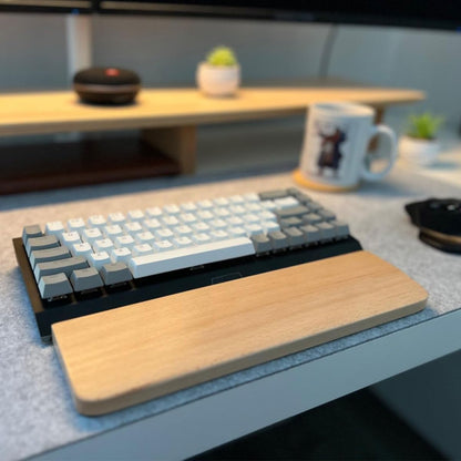 HomeDo Wooden Wrist Rest for Mechanical Keyboards, Support pad for Palm, Ergonomic Rest for Typing and Gaming,Palm Rest,Hand Rest (Beech,17.32”x3.15”(104 Key 100%))