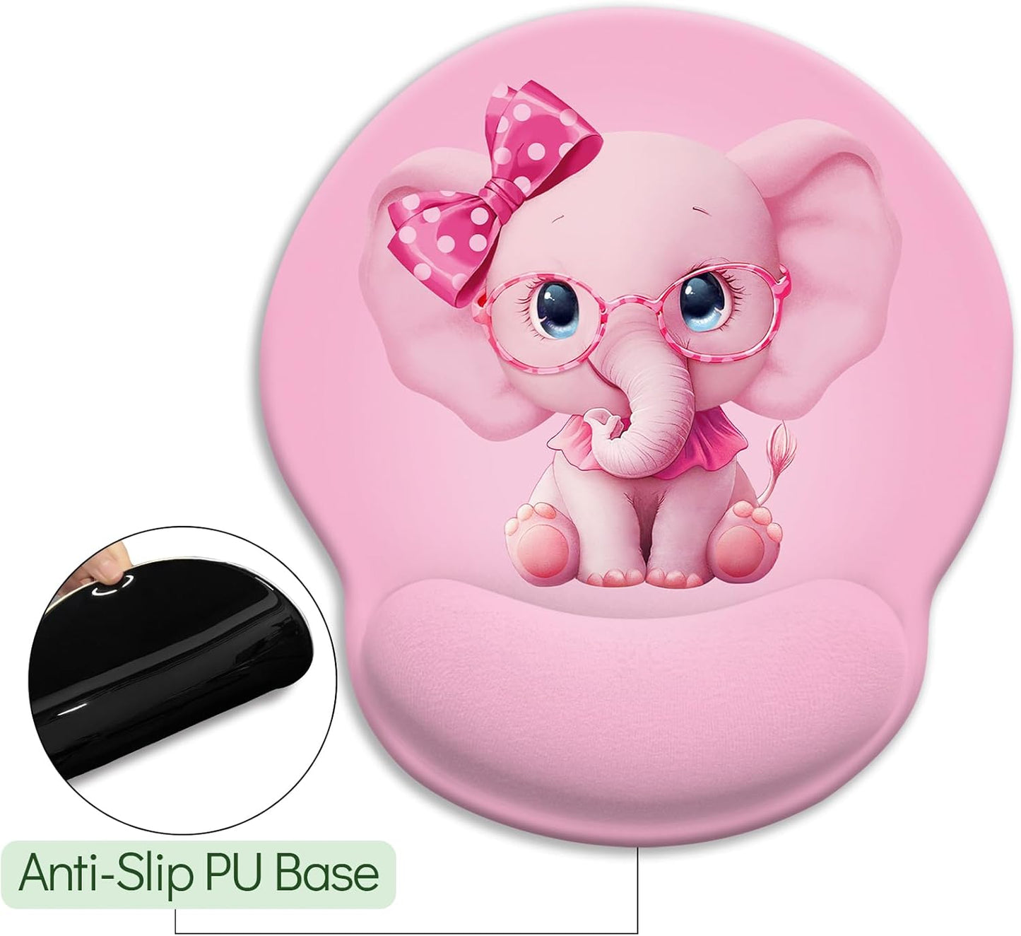 LIMKRIAN Cat Ergonomic Mouse Pad with Wrist Rest, Gaming Mouse Pad with Wrist Support, Funny Mouse Pads for Desk, Computer Mousepad with Non-Slip Pain Relief PU Base, Cute Office Desk Accessories