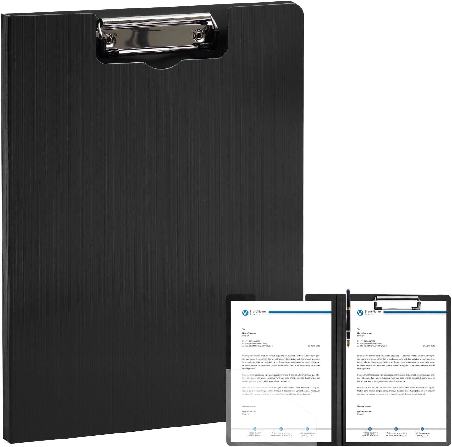 Clipboard Folder, A4 Foldable Clipboards with Pocket, File Cover Office Folder Clipboard, 360 Degree Foldable Storage Clipboards for Office, School or Medical Field, Green