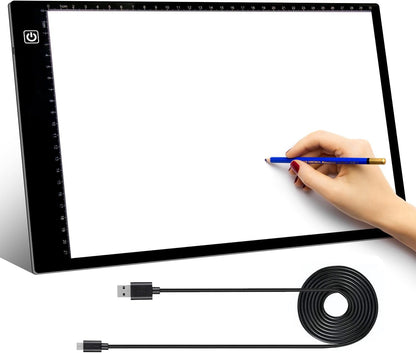 SevenFish Diamond Painting A4 Light Pad, Upgraded Light Board High Brightness No Black Dots Diamond Art Light Box for Diamond Painting Accessories, Drawing/Tracing/Craft/Sketching/Weeding Vinyl
