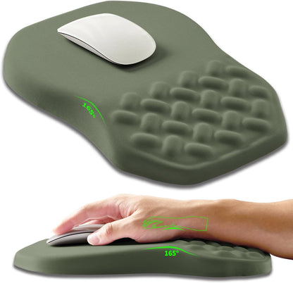 Ergonomic Slope Mouse Pad Wrist Support, Wrist Rest Mousepad for Carpal Tunnel Pain Relief with Massage Bulge and Slow Rebound Memory Foam (12x8 inch, Black)