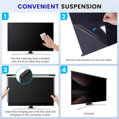 Hanging 21.5 Inch Computer Privacy Screen Filter, Hanging Computer Screen Privacy Cover, Compatible with, 21.5 Inch 16:9 Widescreen Monitors, Protect Eyes from Glare and Blue Light
