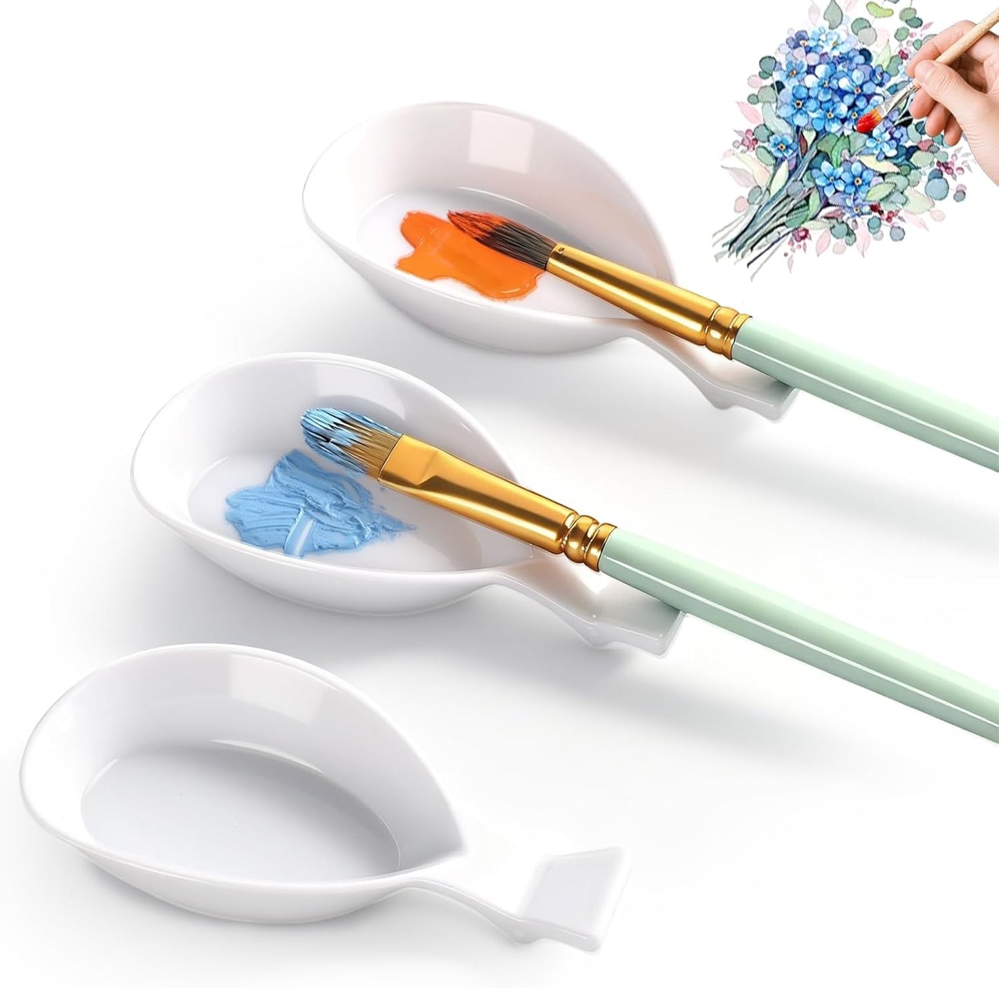 Xthrotsenk 3 PCS Paint Brush Rest Holder Paint Brush Rest Artist Accessories Watercolor Brushes Holder for Watercolor, Oil, Acrylic Brushes, Craft Enthusiasts