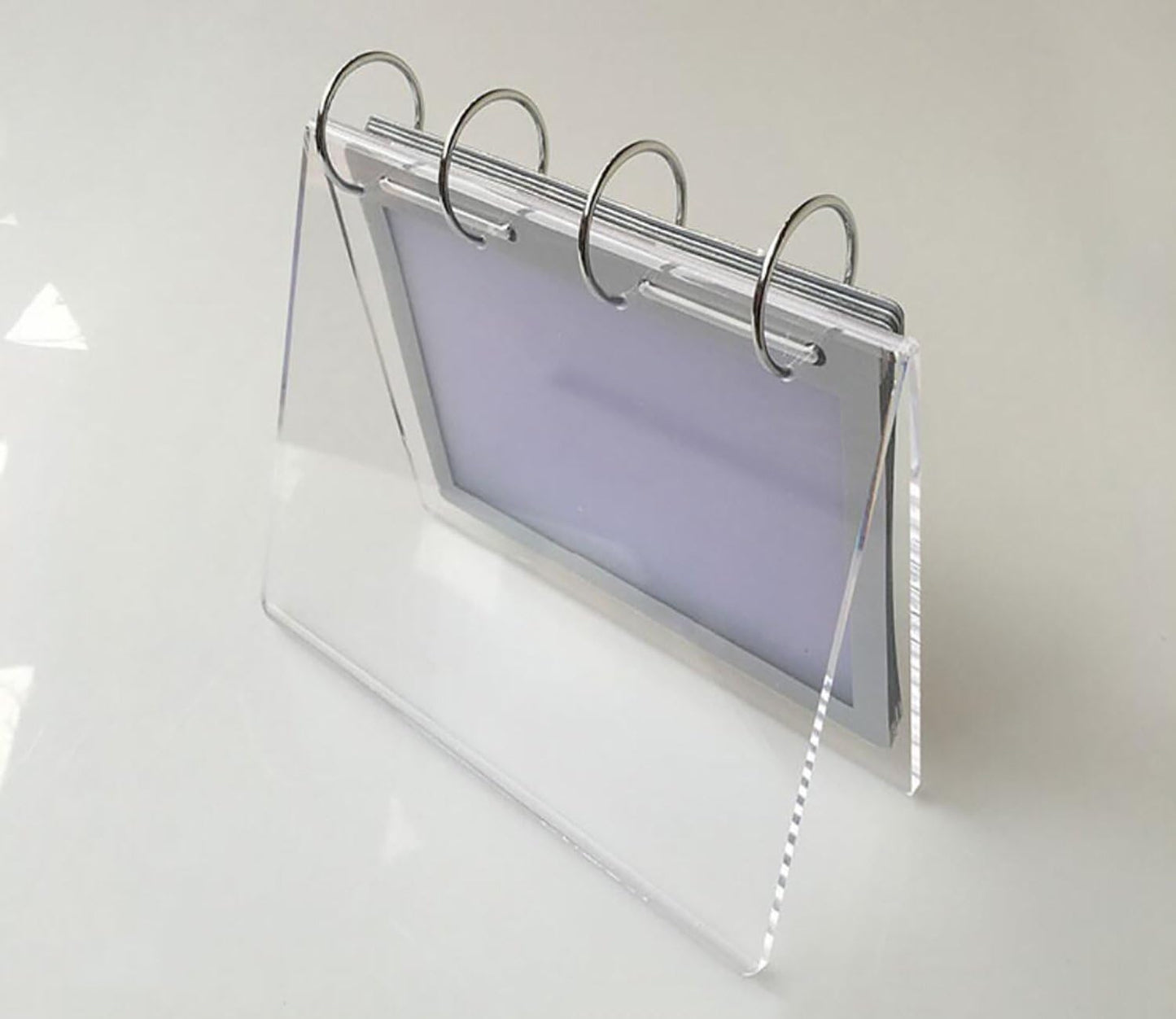 4x6 Flip Clear Slant Back Acrylic Sign Holder,V Type Desktop Double Sided Display Holder Horizontal Stand Menu Holders,PVC Photo Clip Display 7 Pockets-14 Sides Desk Calendar Album