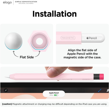 elago Compatible with Apple Pencil Pro Case & Apple Pencil 2nd Generation Case, Compatible with Magnetic Charging, Double Tap, Squeeze, Haptic (Must Read Installation Instructions) [Lovely Pink]