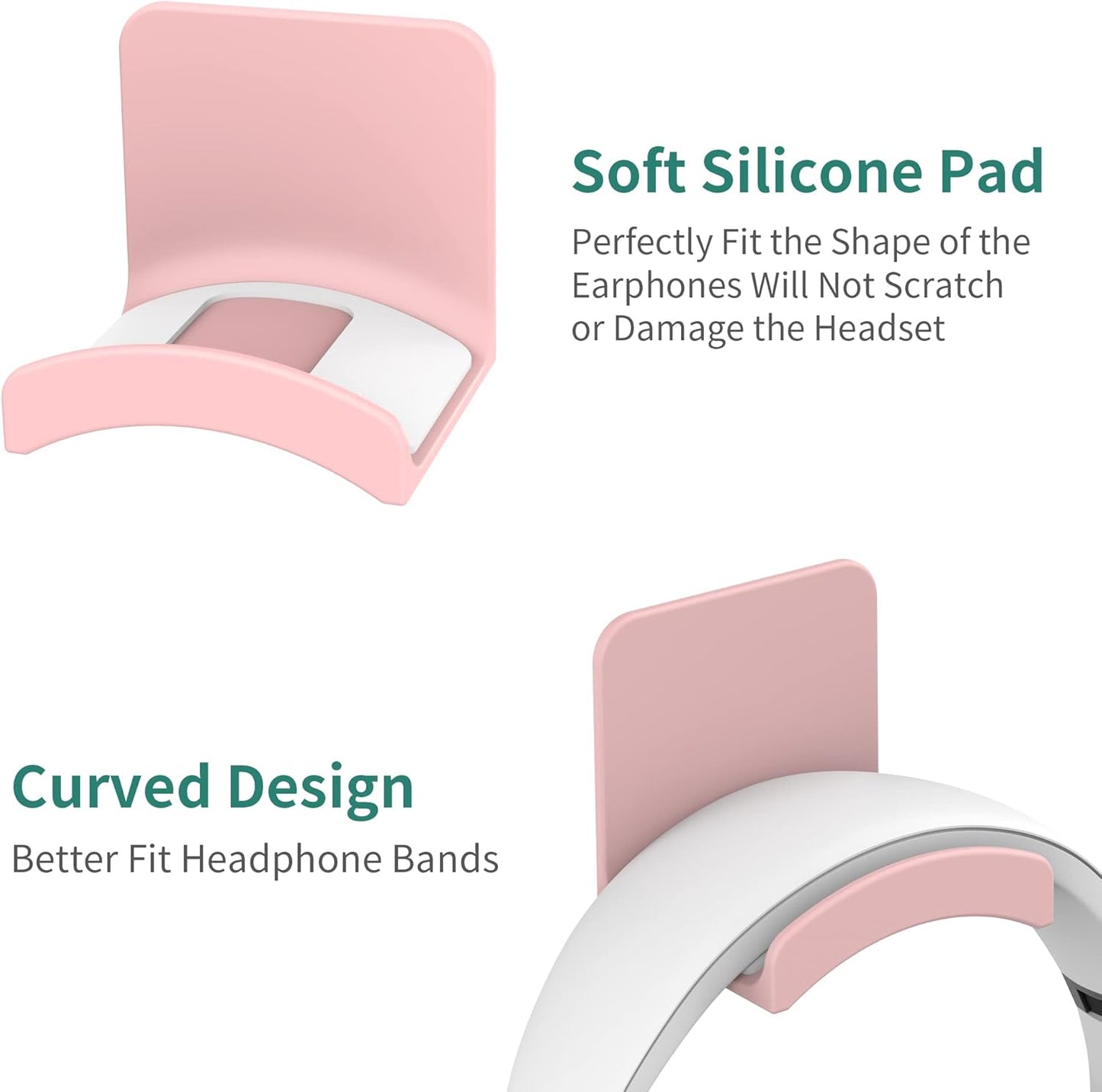 HomeMount Headphone Stand Headset Holder - Adhesive Gaming Headphone Hanger Hook Desk Mount for Most Headphone & Controller (White)
