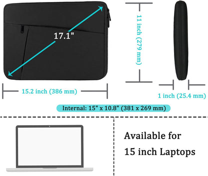 Laptop Case Sleeve 15.6 inch, Durable Shockproof Protective Computer Carrying Cover with Front Pocket, Briefcase Handbags Laptop Sleeve Bag for 15.6 inch HP, Dell, Acer, Asus, Notebook, Black