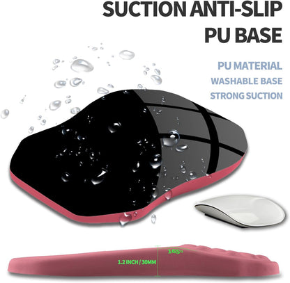 Ergonomic Raised Mouse Pad Wrist Support with Bilateral Slope Memory Foam Mousepad for Wrist Rest and Carpal Tunnel Pain Relief 11.8x7.9〃 Black