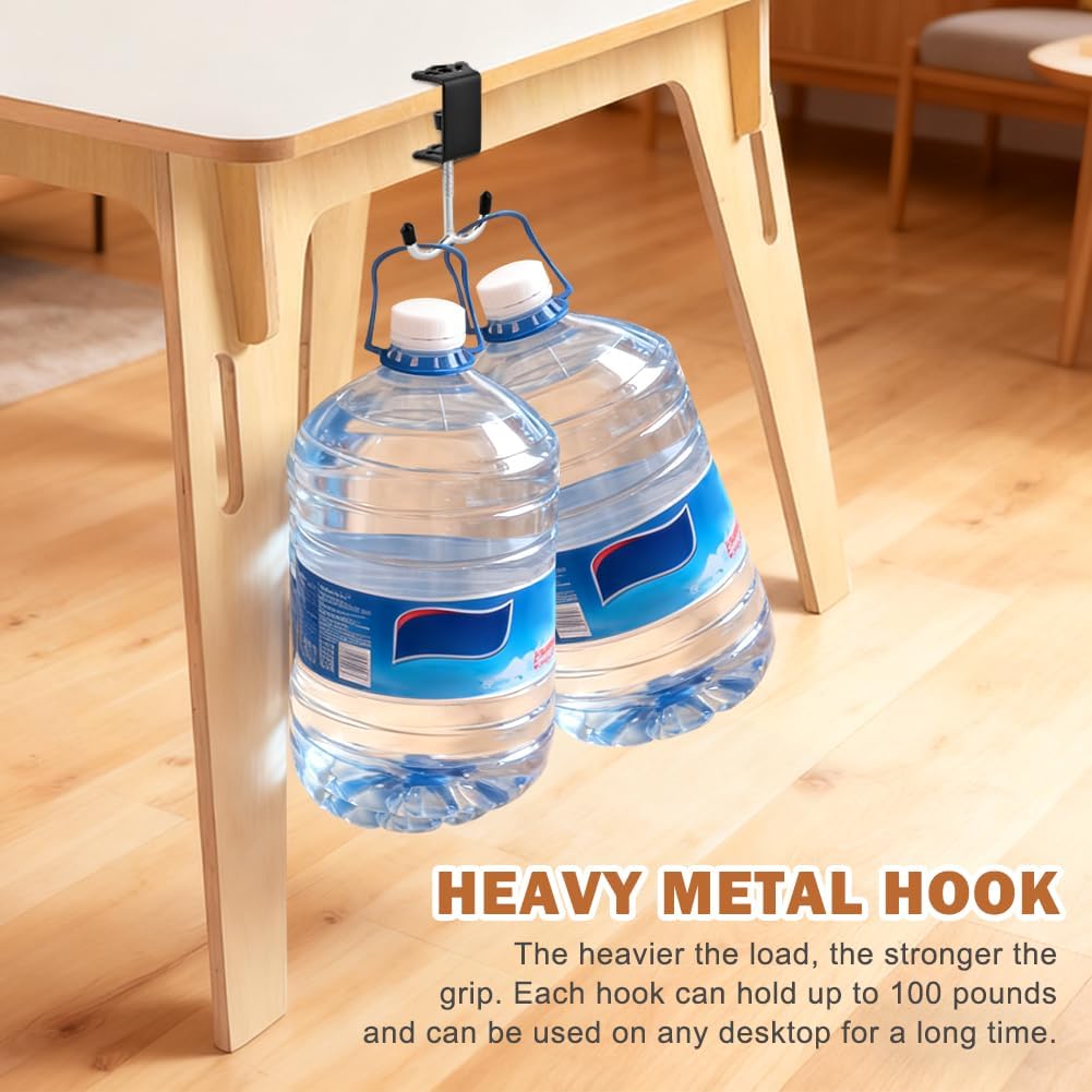 3 Pack Purse Hook for Table&Desk,100lb Capacity High-Strength Alloy Hanger,Multi-Use Desk Hooks with Adjustable Clamp-On Design for Handbag,Backpack,Headphone,Space-Saving Office Table Accessories