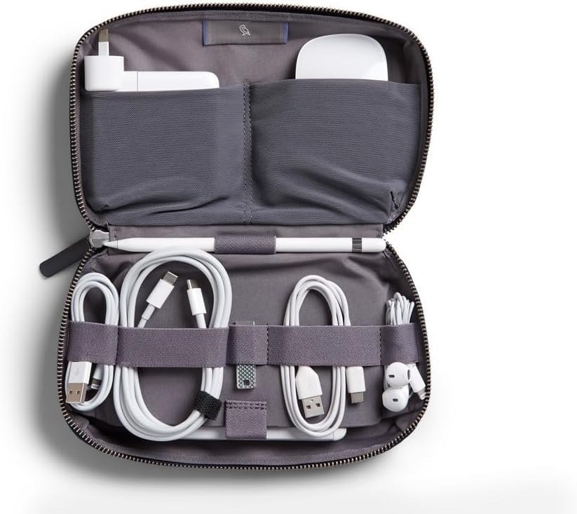 Bellroy Tech Kit (Tech Accessories Organizer Pouch, Zipper Closure Design, Stores Power Bank, Phone Charger, Cables & More, Internal)