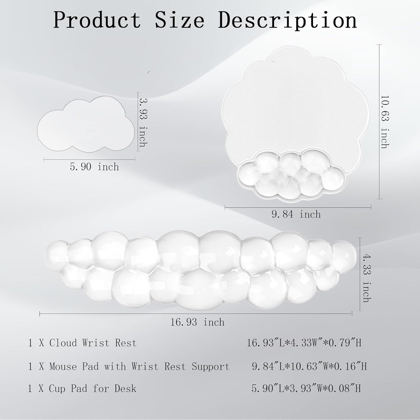 Cloud Keyboard Wrist Rest Dark Green Mouse Pad with Wrist Rest Ergonomic Wrist Pad Memory Foam Non-Slip Wrist Support for Computer Laptop Gaming Home Office Relief Typing Pain Green