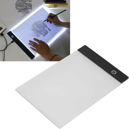 Huleo LED Light Pad, A5 Tracing Light Pad, Artcraft Tracing Pad Light Box, 3 Levels of Brightness, Rechargeable Light Board for Artists Drawing Sketching Animation Stencilling X-ray Viewing