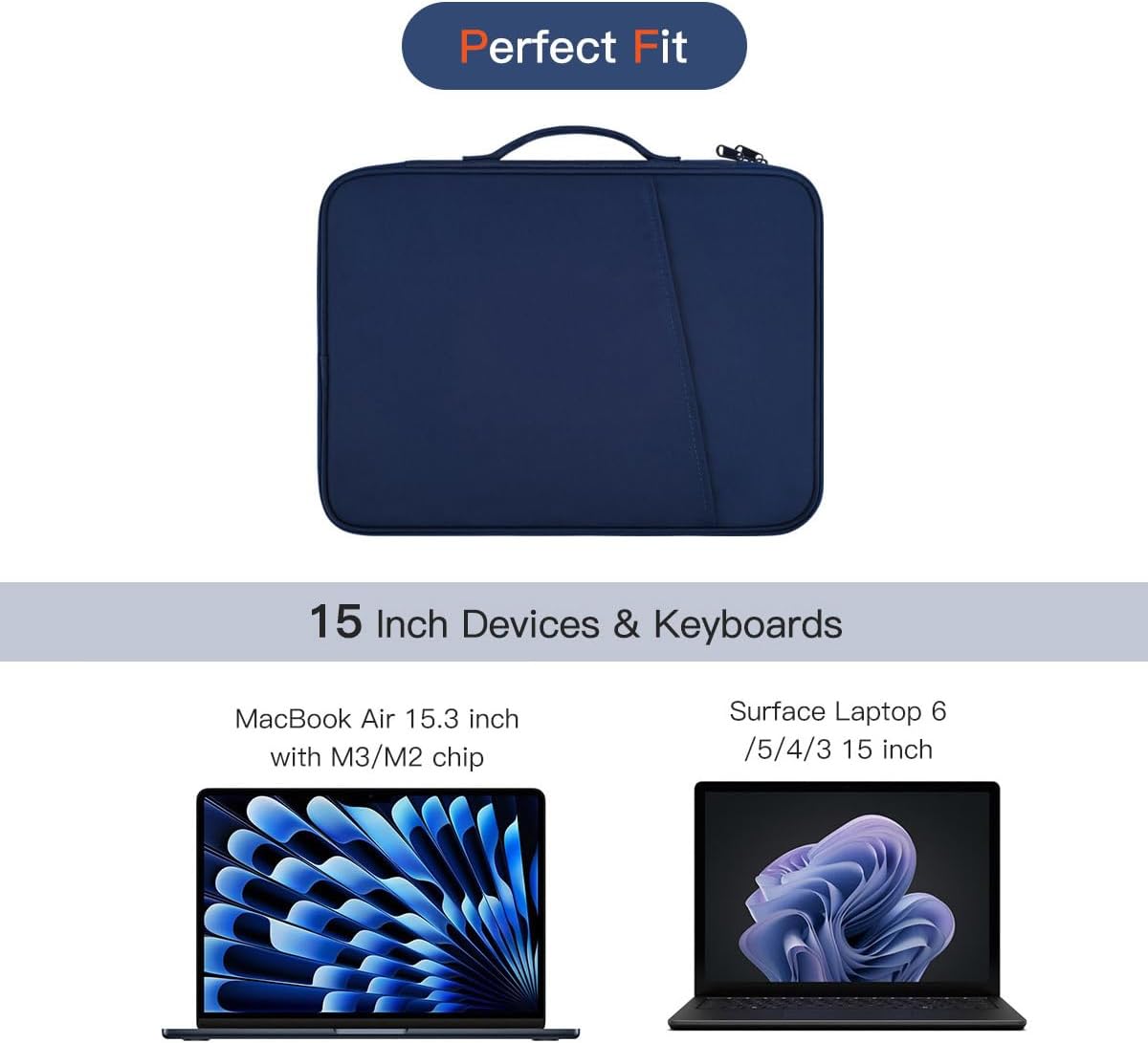 12-12.9 Inch Tablet Sleeve Bag for 12.4" Samsung Galaxy Tab S10+ S9+ Plus/S8+/S7+ Plus/S7 FE,13" iPad Air M4 M3 M2/iPad Pro M5 M4/Pro 12.9"/Microsoft Surface Go 2 12.4"/Pro 11 10 Carrying Case-Black