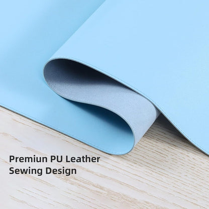 Leather Desk Pad,Wolaile 36x17 inch Large Mouse Pad,Waterproof Non-Slip Writing Desk Blotter,Computer Mat Desktop Protector for Office Home,Black