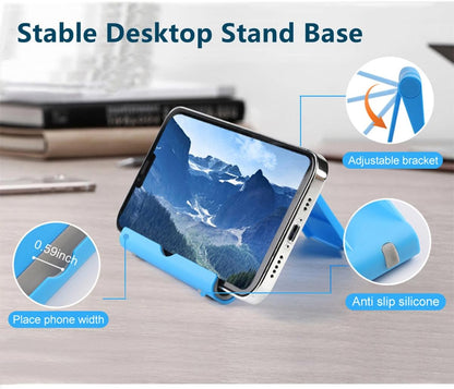 Cell Phone Stand for Desk Foldable Cell Phone Holder Desk Tablet Holder Mobile Phone Dock, Multi-Angle Universal Adjustable Tablet Dock (Black)