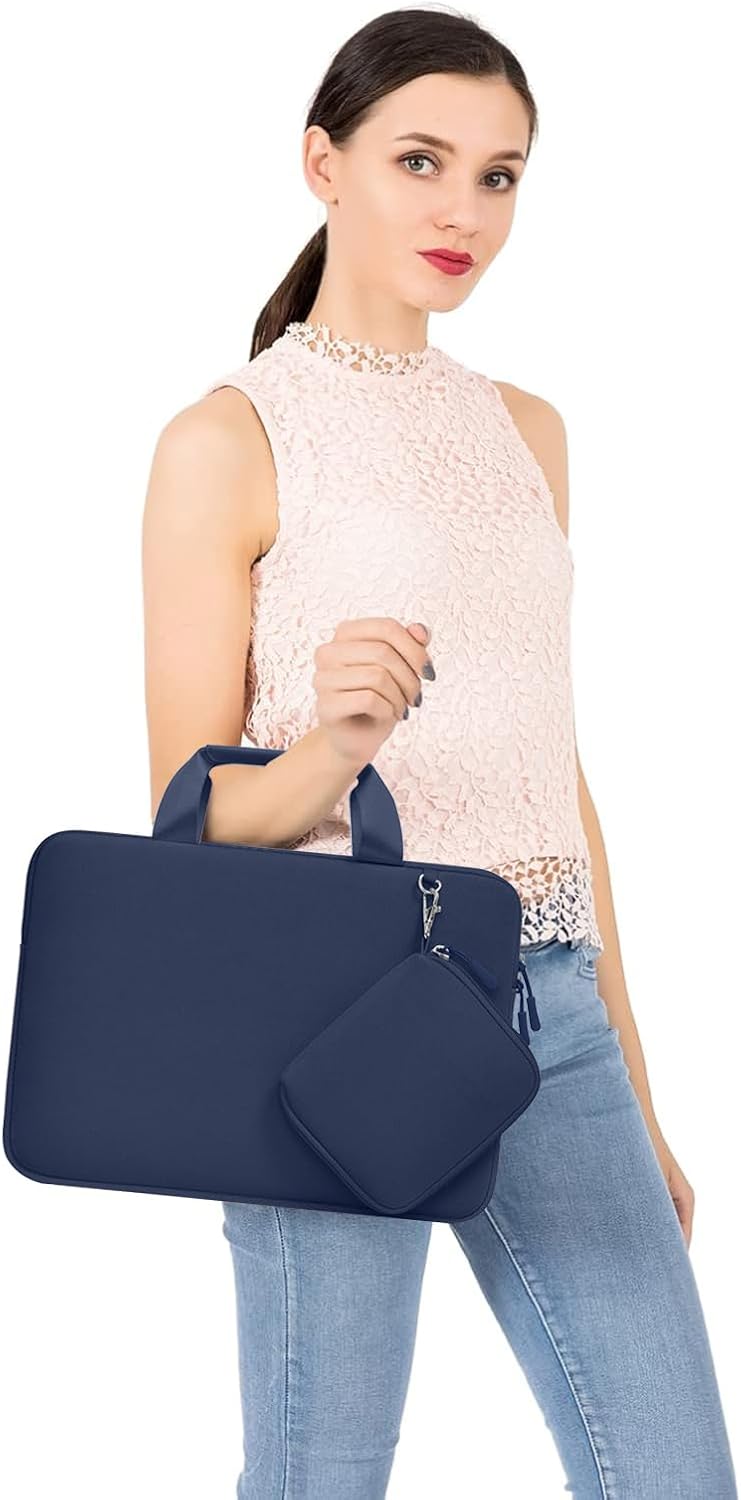 MOSISO Laptop Case 13.3 inch, 13-13.3 inch Laptop Sleeve Bag Compatible with MacBook Air/Pro 13 / Pro 14, HP Dell ASUS, Neoprene Carrying Computer Bag with Handle&Detachable Small Case, Pink