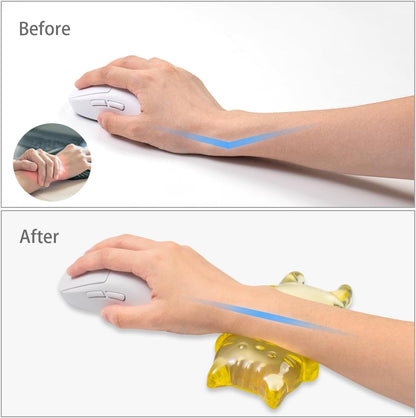 Ergonomic Gel Mouse Wrist Rest – Clear Cute Cat Mouse Wrist Rest, Comfort & Support for Typing and Gaming (Pink)