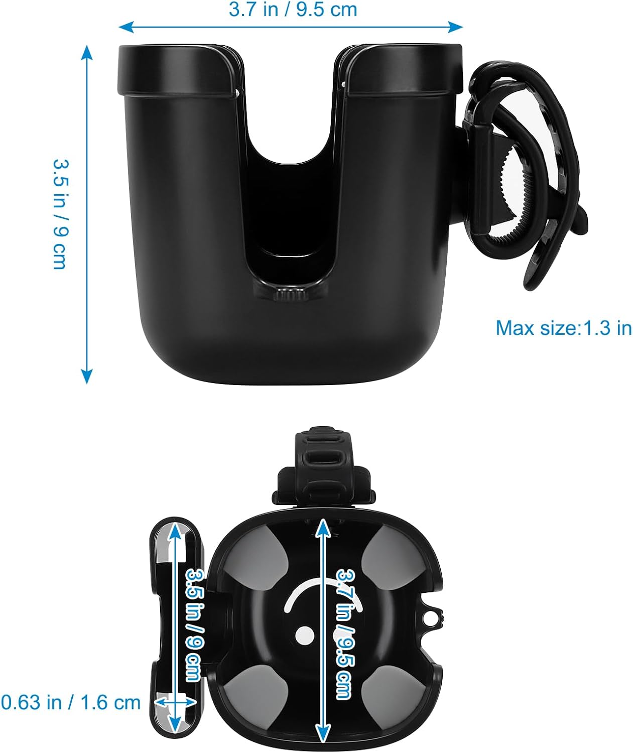 Accmor Stroller Cup Holder, Universal Cup Holder for Uppababy Nuna Doona Strollers, Bottle Drinks Holder for Wheelchair, Walker, Bike, Scooter