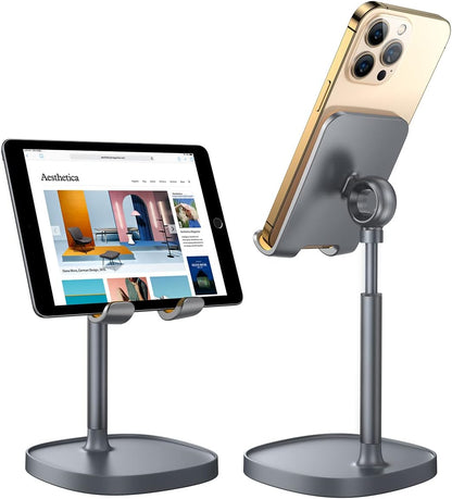 LISEN Cell Phone Stand Phone Holder for Desk Office Decor, Office Desk Accessories Women PC Gaming Essentials iPhone Stand Gadgets Men Gift for Father Fit OtterBox Case Switch iPad Air Tablet 4-10 in
