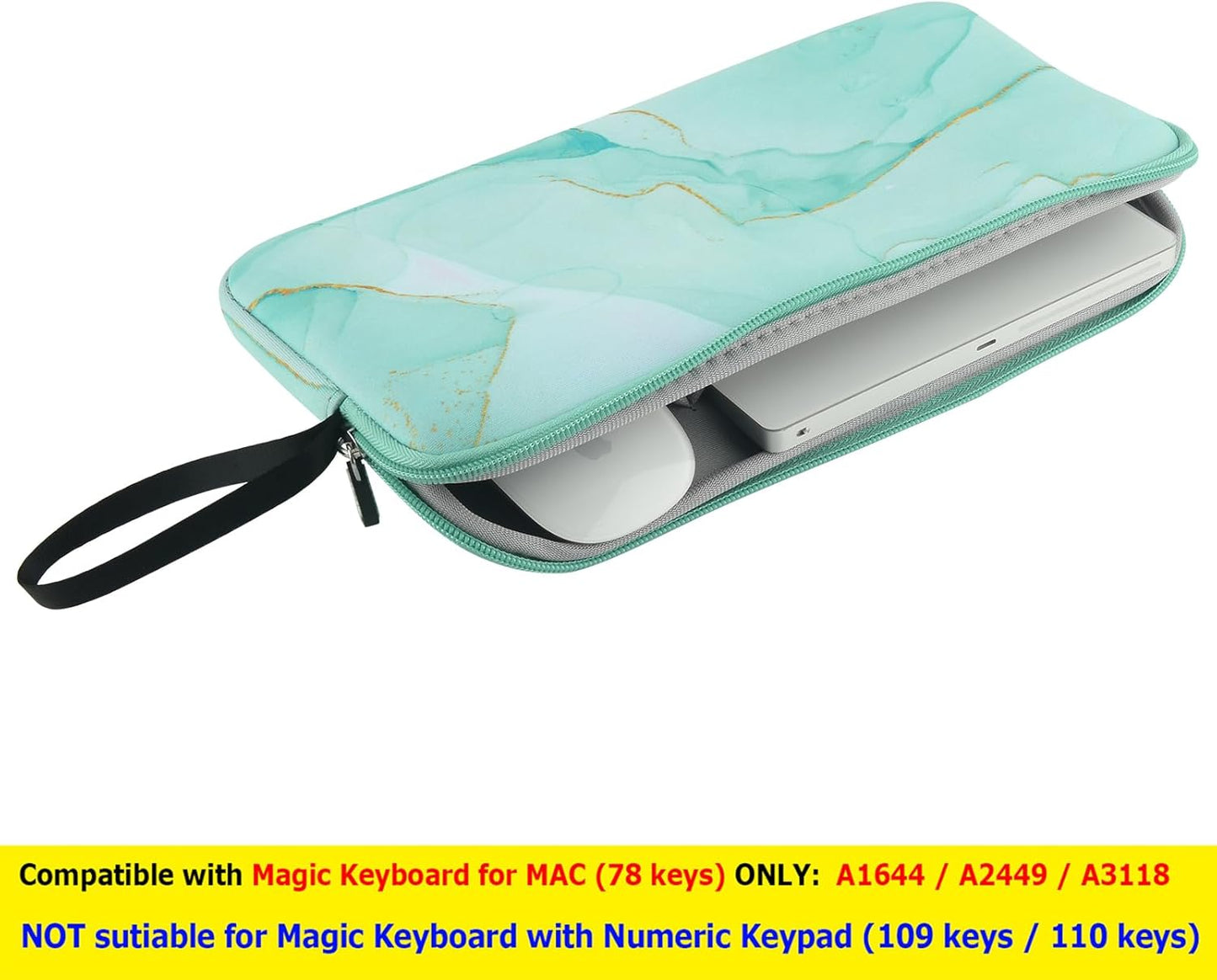 Cosmos Neoprene Keyboard Sleeve Carrying Keyboard Case Bag Protection Pouch Compatible with Magic Keyboard 1 & 2, Magic Mouse, Wireless Keyboard, Magic Trackpad and Wireless Trackpad