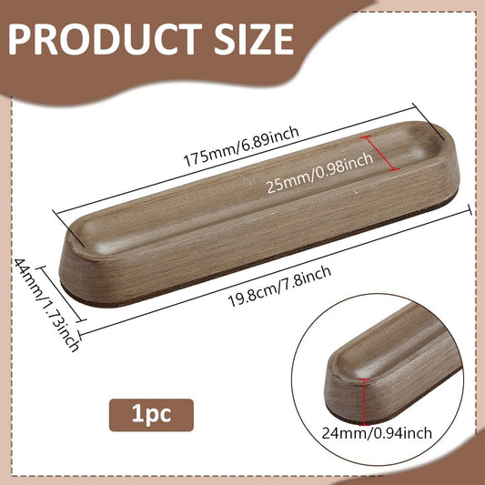 BENECREAT Walnut Wood Pen Tray, Long Oval Wooden Pencil Holder, Wooden Desktop Organizer Rest, Office and School Supplies, Gift for Student Teacher Writer(Coffee, 7.9x1.8x0.9 inch)