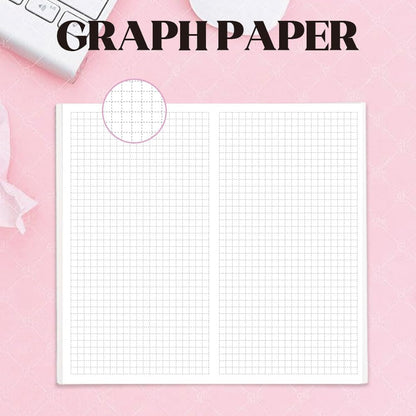 qianshan Travelers Notebook Inserts with PVC Sleeve,Undated Weekly Planner,Weekly To Do List Notepad,TN Journal,30 Sheets,8.5" x 4.7",Pocket Travelers Notebook for Journals,Diaries,Planners,Pink Cat