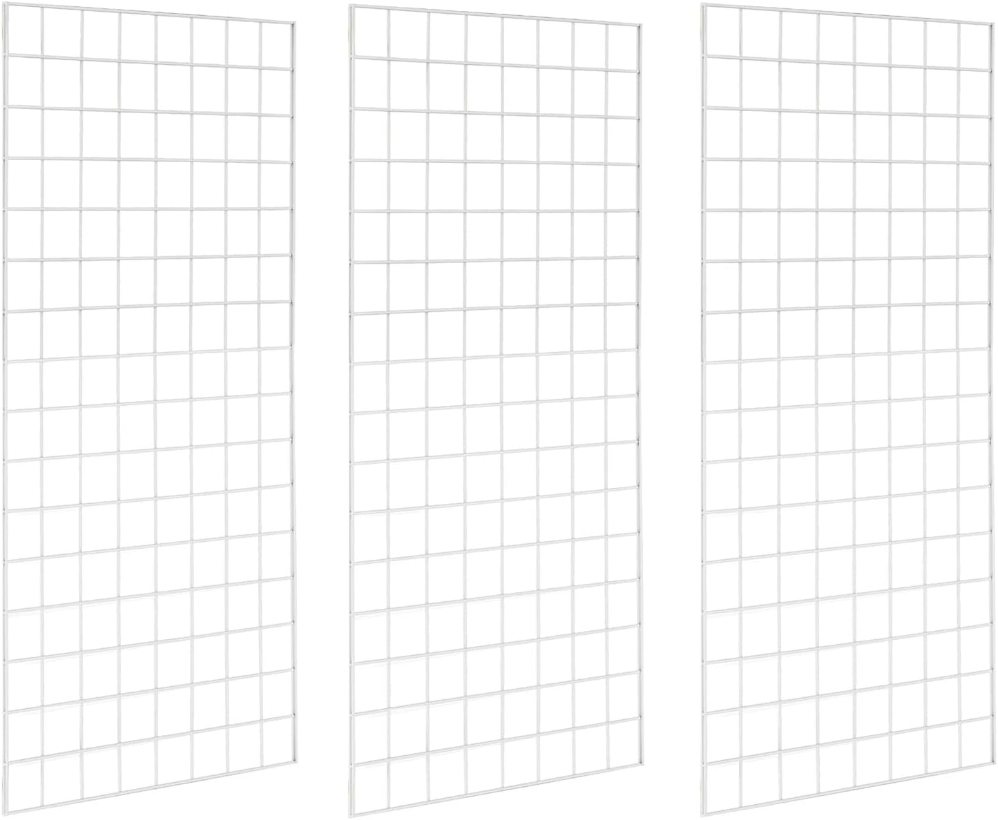 Grid Wall Commercial Grade Gridwall Panels – Heavy Duty Grid Panel for Any Retail Display Wall Grid 2' Width x 6' Height, White (Pack of 3)