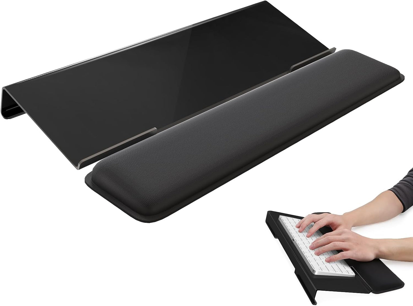 Laborio Computer Keyboard Stand for Desktop, Keyboard Riser Wrist Rest Holder for Easy Typing, Office Desk, Home, School Accessories(Coffee)