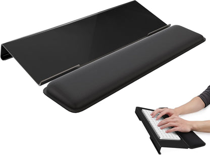 Laborio Computer Keyboard Stand for Desktop, Keyboard Riser Wrist Rest Holder for Easy Typing, Office Desk, Home, School Accessories(Coffee)