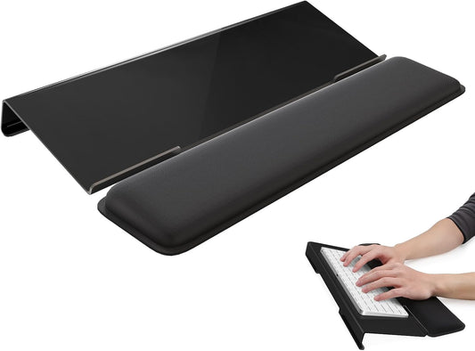 Laborio Computer Keyboard Stand for Desktop, Keyboard Riser Wrist Rest Holder for Easy Typing, Office Desk, Home, School Accessories(Coffee)