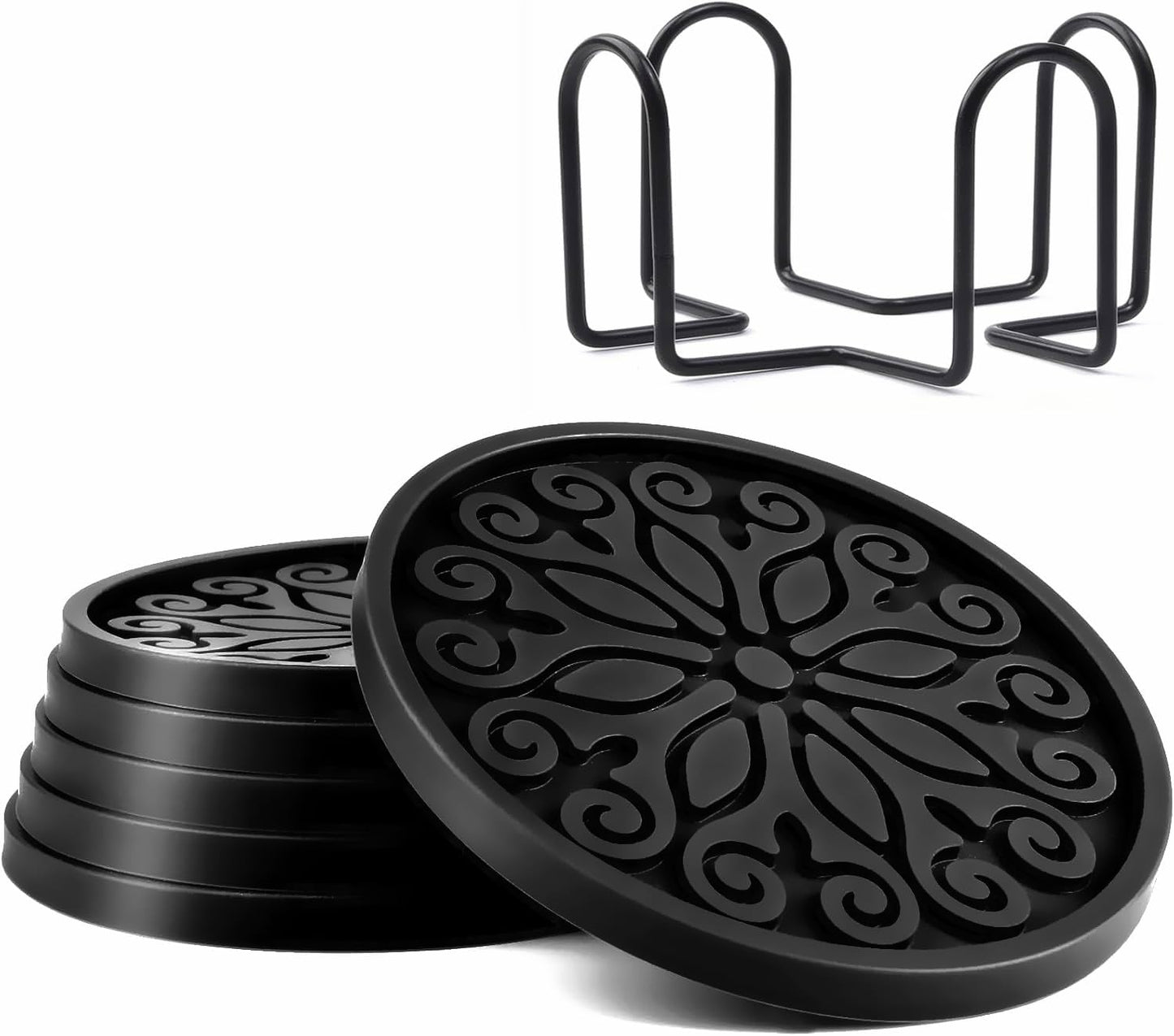 Silicone Coasters for Drinks,Resistant Reusable Drink Coasters-Great Gift for Birthday, Housewarming,Room Decor,Holiday Party (*2-Gray)