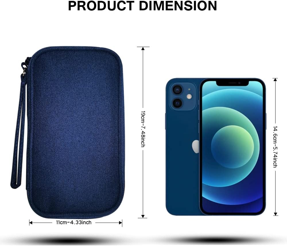 Electronics Organizer Bag Pouch Cable Charger Organizer Travel Shockproof Cord Carrying Case for Earphone Powerbank USB Hard Drive SD Card (Black)