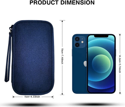 Electronics Organizer Bag Pouch Cable Charger Organizer Travel Shockproof Cord Carrying Case for Earphone Powerbank USB Hard Drive SD Card (Black)