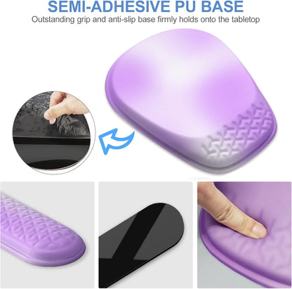 Mouse Pad with Wrist Rest, Comfortable Keyboard Wrist Rest, Memory Foam Wrist Rest for Computer Keyboard, Ergonomic Mouse Pad Set for Easy Typing & Pain Relief for Office Black