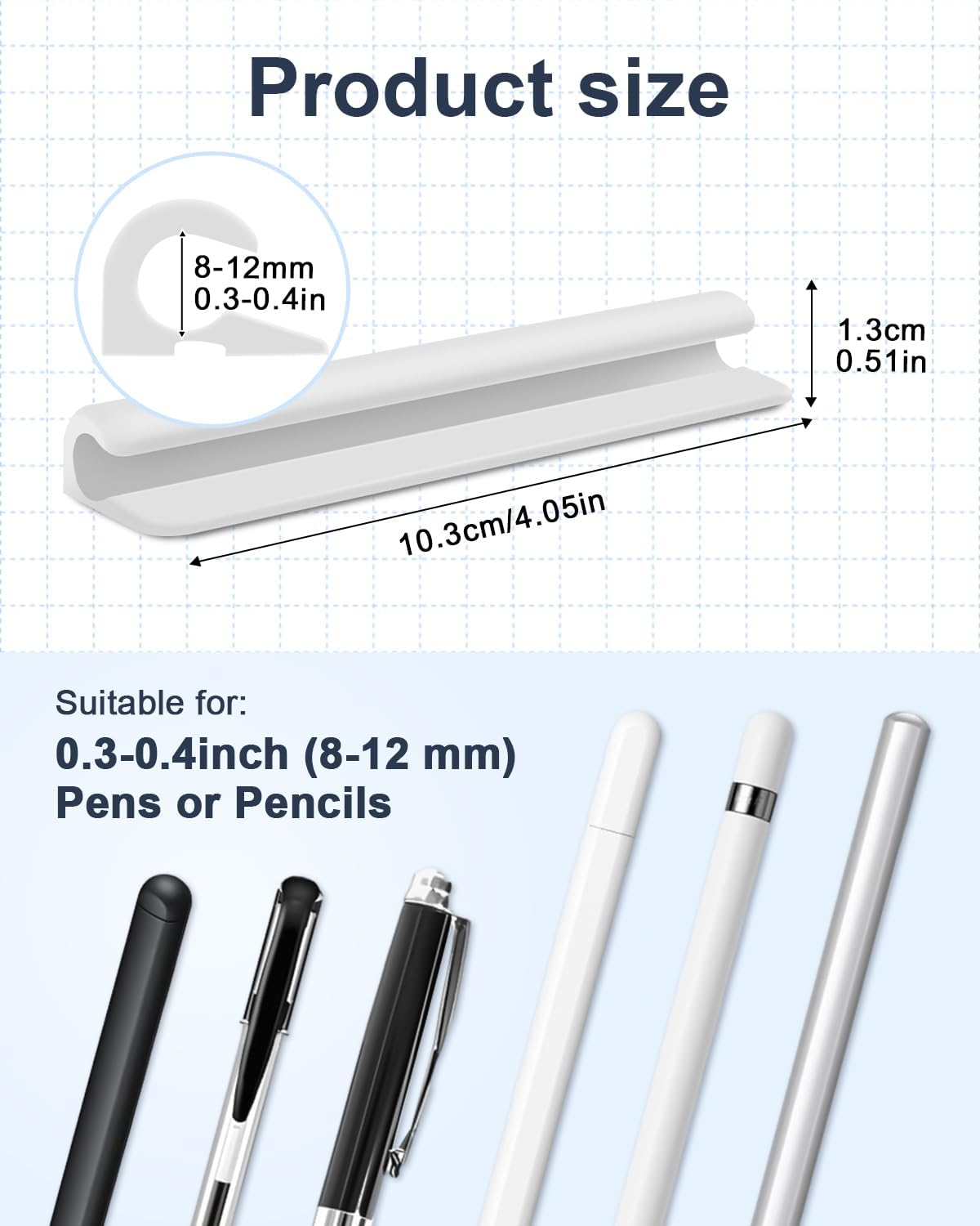 eZAKKA 2PCS Silicone Pencil Holder, Stylus Holder For Stylus Pens,For Most Pens,Pencils,Self-Adhesive Stick To Notebooks,Diary, Desks,Tablet, Black