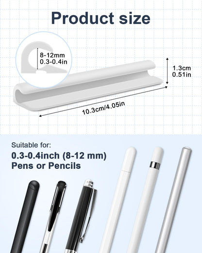 eZAKKA 2PCS Silicone Pencil Holder, Stylus Holder For Stylus Pens,For Most Pens,Pencils,Self-Adhesive Stick To Notebooks,Diary, Desks,Tablet, Black