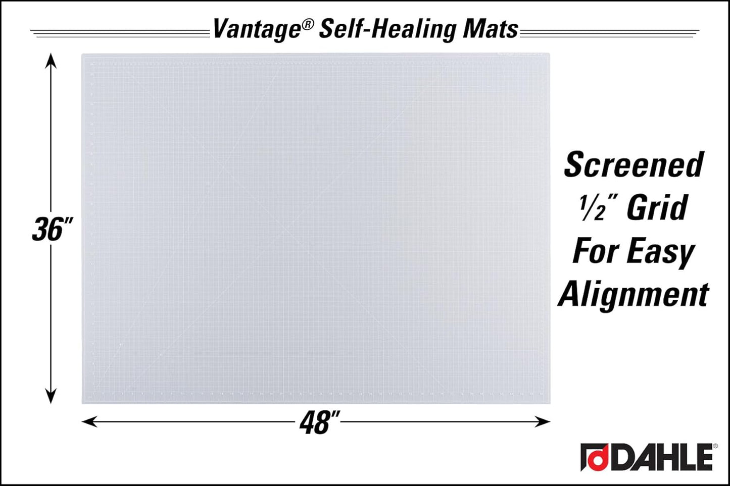 Dahle Vantage 10670 Premium Self-Healing Cutting Mat, 9"x12", 1/2" Grid, 5 Layers for Max Healing, Perfect for Crafts & Sewing, Black