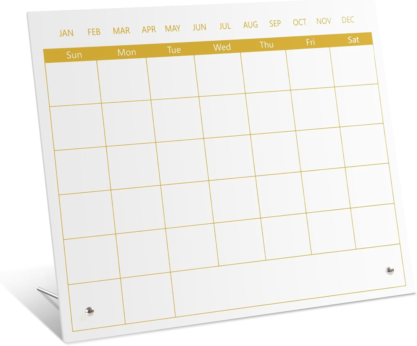 Calendar Dry Erase Board,12"X10",Acrylic Desk Calendar with Stand,Pink Dry Erase Board for Home Office School