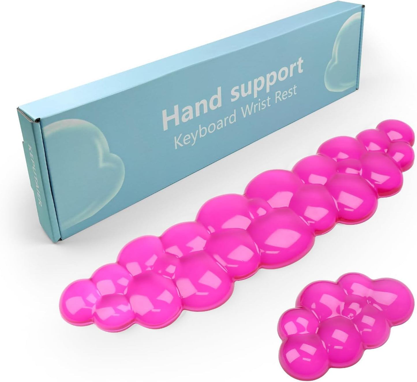 Gel Cloud Keyboard and Mouse Wrist Rest, Cute Wrist Support and Arm Support Keyboard Rest for Keyboard and Mouse Typing Pain Relief，Suitable for Office/Computer/Laptop/Gaming（White）