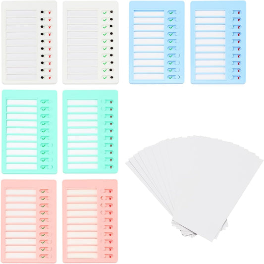 8Pcs Blank Chore Chart Kids Chore Chart with 10 Replacement Cardboard, Chore Chart for Kids Multiple Kids, Chores Checklist Task Board Sliding Routine Chart, ADHD Tools and Visual Schedules