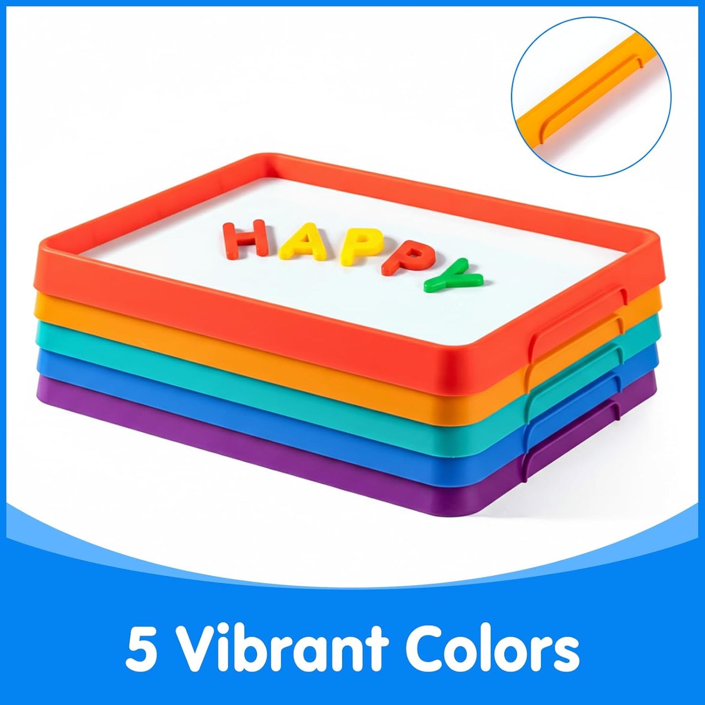 Magnetic Board for Kids – 13.2" X 10" - Magnetic Dry Erase Tray | Stackable Magnetic Tray for Classroom, Home, Travel & Preschool Learning (Cyan)