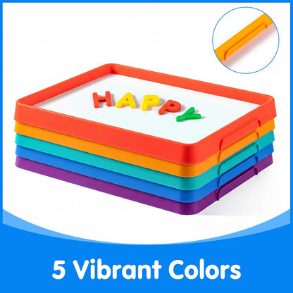 Magnetic Board for Kids – 13.2" X 10" - Magnetic Dry Erase Tray | Stackable Magnetic Tray for Classroom, Home, Travel & Preschool Learning (Cyan)