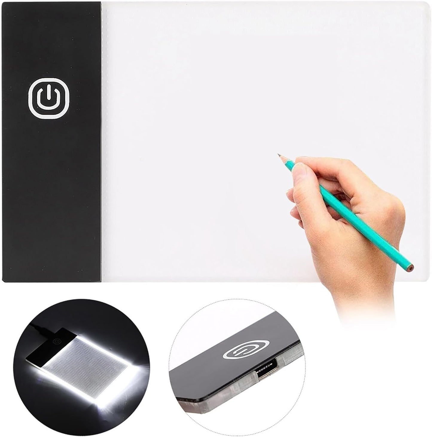 A6 Portable LED Light Box Tracer small light pad LED Light Board small light pad Artcraft Tracing Light Pad LED Drawing Tablet, Light Board flip book paper for Mesas de Luz